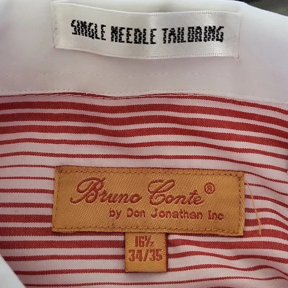 Bruno Conte Men's Button-Up Collar Long Sleeve Shirt (size 16 1/2)